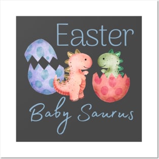 Easter Saurus Egg Blue Posters and Art